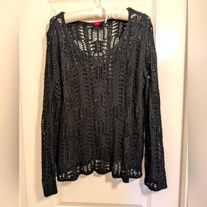 S.Oliver Sweater, Black Open Knit